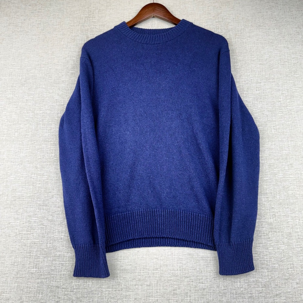 Mens Vintage Made in USA Royal Blue Crewneck Knit Sweater XL**fits As a large *